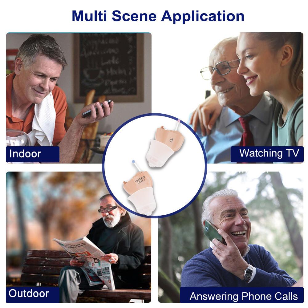 Invisible CIC Hearing Aid 16-Channel Digital In-Ear Sound Amplifier for Seniors and Adults