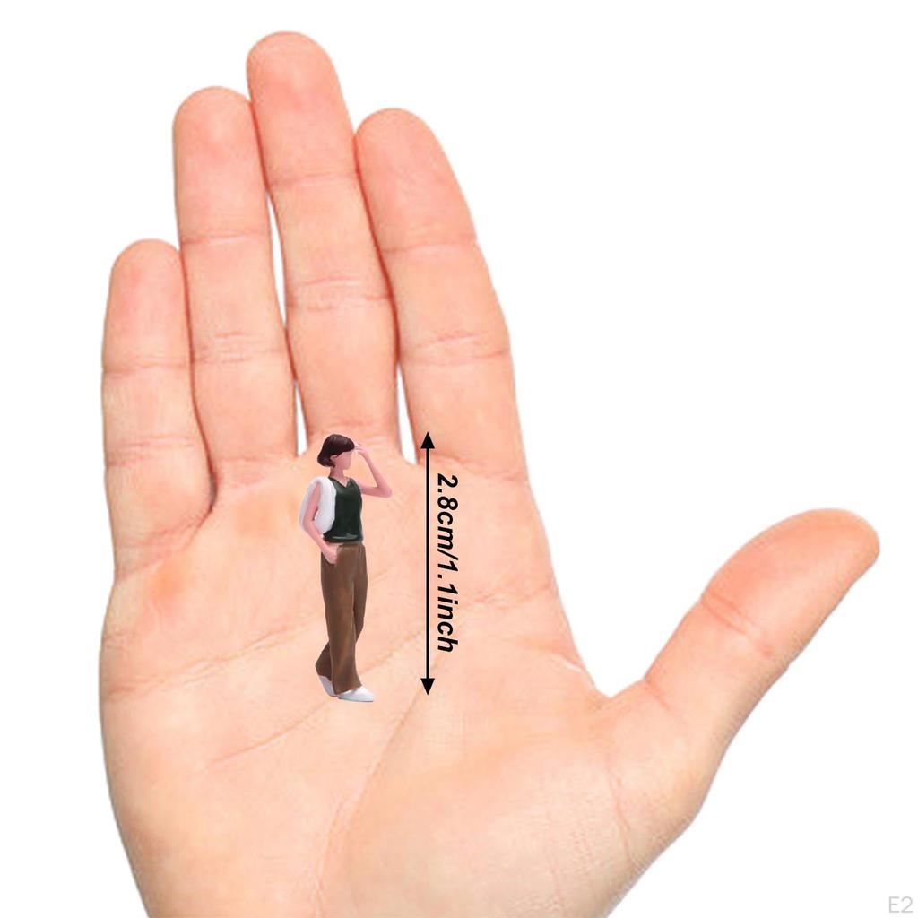 1:64 Girl with Vest Mini Short Hair Figure Dioramas Collectible Stimulated Female Tiny People