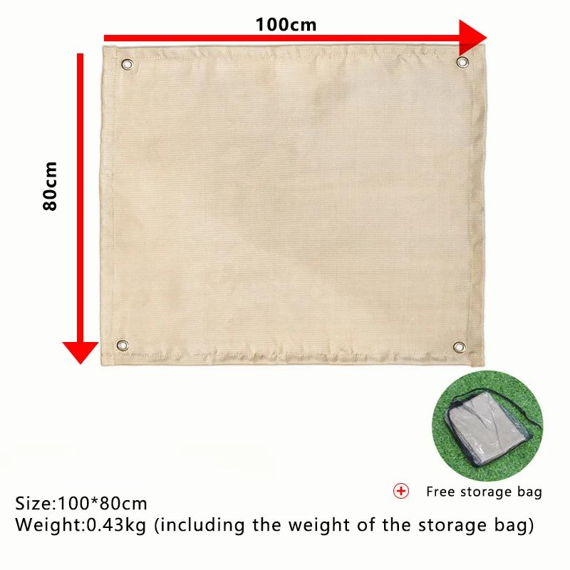 1pc Outdoor Camping Fireproof Cloth Picnic Barbecue Insulation Mat Flame Retardant High Temperature Fire Blanket Fiberglass Mat