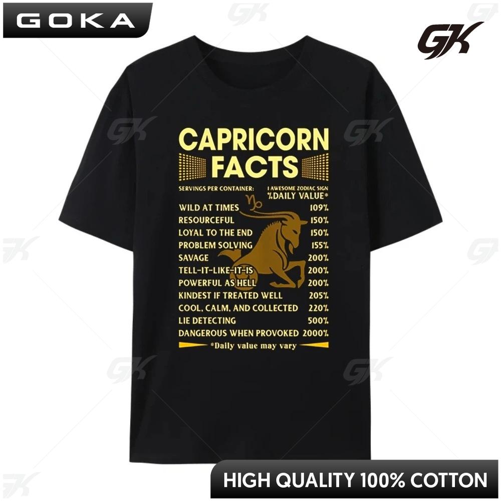 Capricorn Facts Zodiac Capricorn Birthday Streetwear Camiseta Punk Style Graphic Printed T Shirt