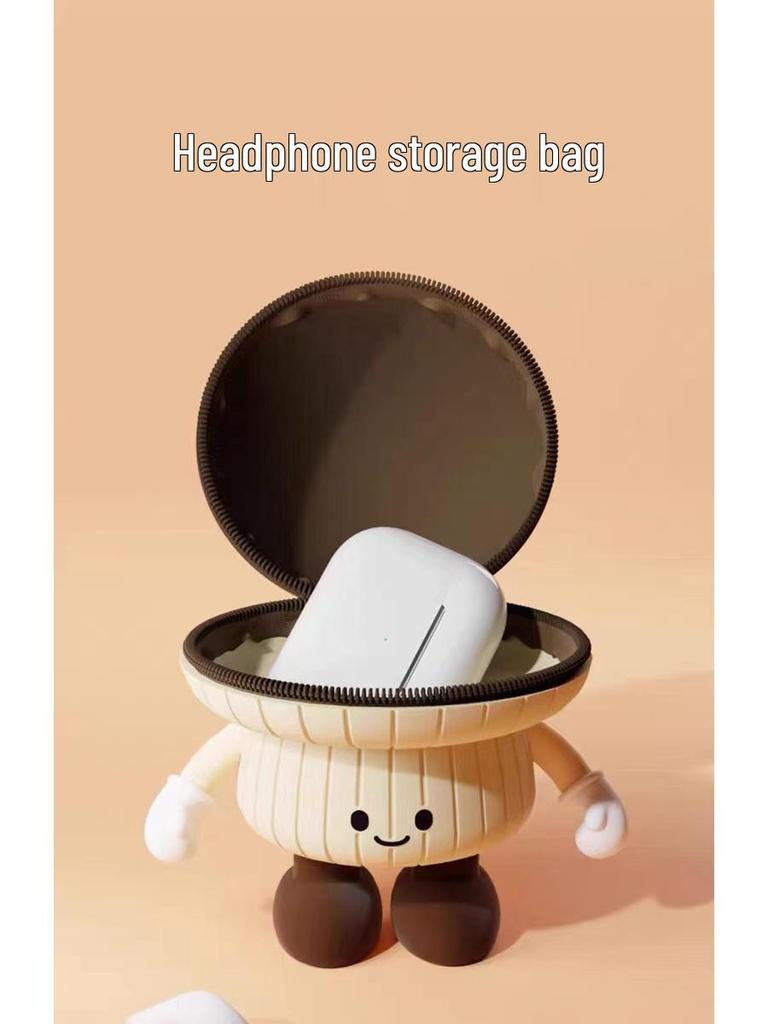 Cute Veggie Mini Coin Purse & Earphone Holder with Dazed Expression - Silicone Pendant for Kids