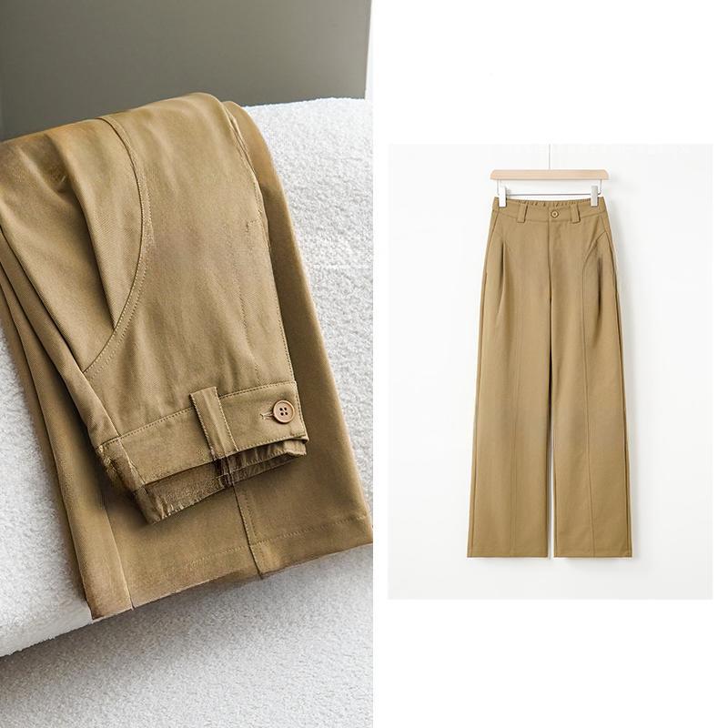 Early Autumn High-Waisted Slimming Wrinkle-Resistant Straight-Leg Pants