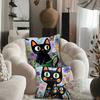1/4pcs Black Cat Themed Floral Print Pillowcases Sofa cushion cover home bedroom room decoration