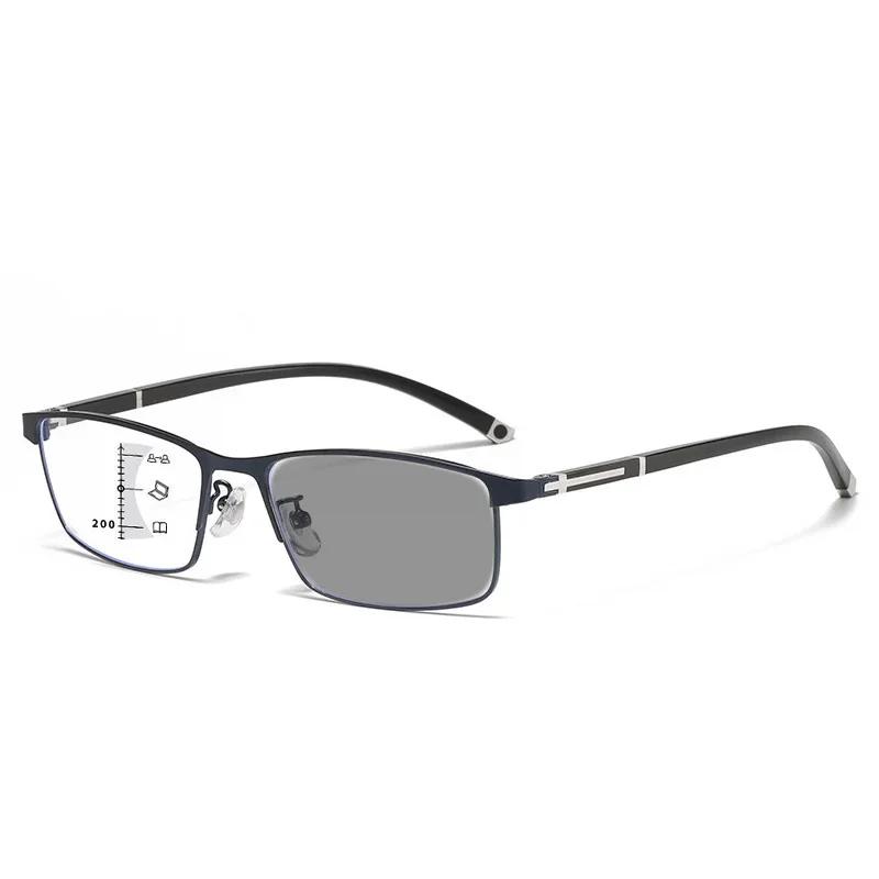 Trendy Anti-UV Pochromic Reading Glasses Men Women Vintage Multifocal Glasses Unisex Fashion Color Changing Presbyopia