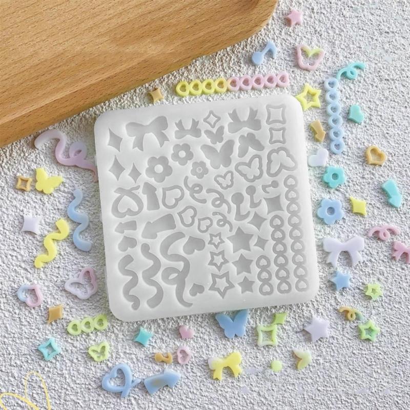 Colorful  Accessories Silicone Mold  Geometry Filler Decors Silicone Mold Keychain Pendant Ornament Mould