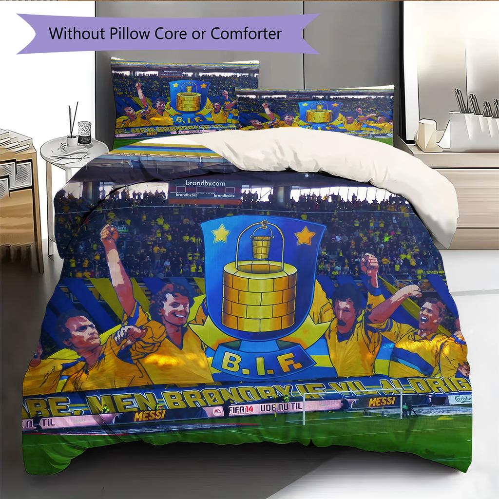 Brondby IF Pattern Bedding Home Decoration Birthday & Festival Gift (1 * duvet cover + 2 * pillowcase, without core)