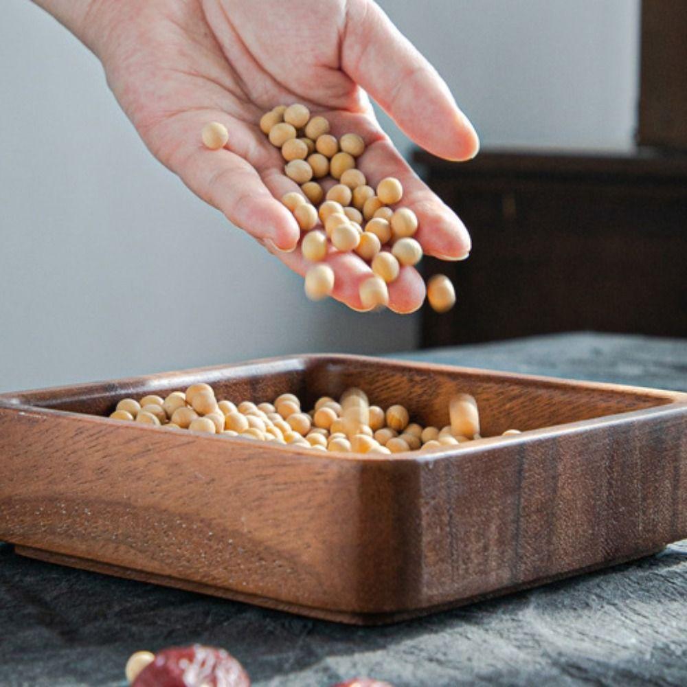 Natural Wooden Fruit Tray Japanese Style Dried Fruits Plates Stackable Tray  Restaurant