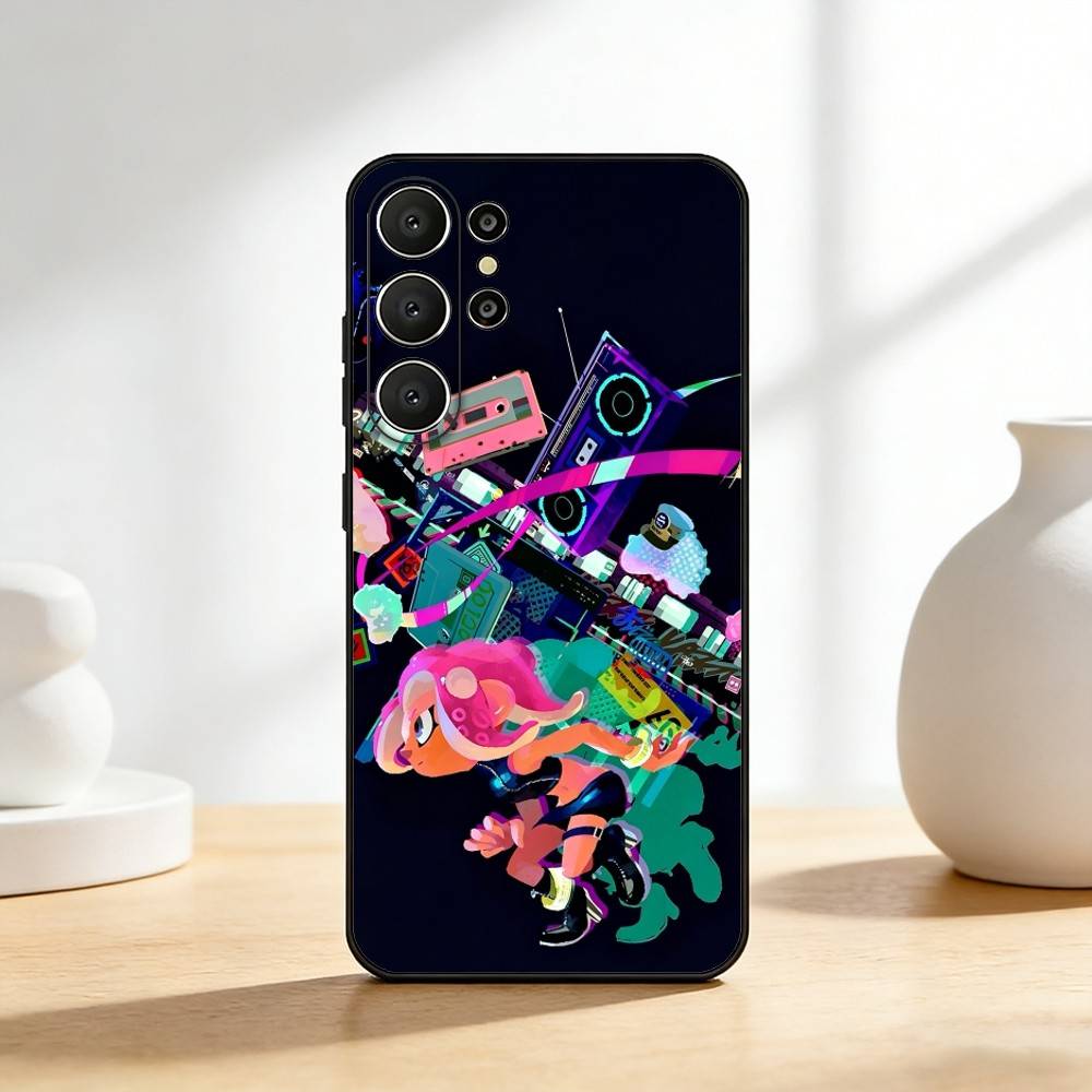 S-Splatoon 3 Game Phone Case For Samsung S26,S25,S24,S21,S22,S23,S30,Ultra,S20,FE,Lite,10,9,Black Cover