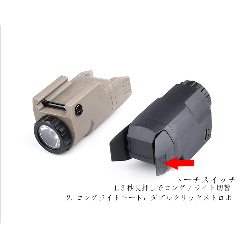 WADSN INFORCE Type APL-C Tactical Weapon Light [Compatible with G17, G18, and G19] with Strobe Function (Black)