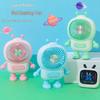 Portable Cartoon Mini Desk Fan with USB Charging and Lanyard