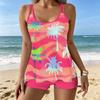 Women's Swimwear Tankini 2 Piece Swimsuit Leisure Vacation  Print Vacation Bathing Suits