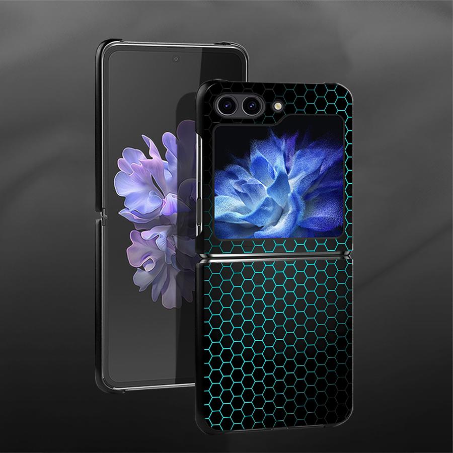 Back Phone Cover Funda Case for Samsung Galaxy Z Flip 7 6 5 4 3 Flip6 Flip3 Flip4 Flip7 FE Flip5 Carbon Fiber