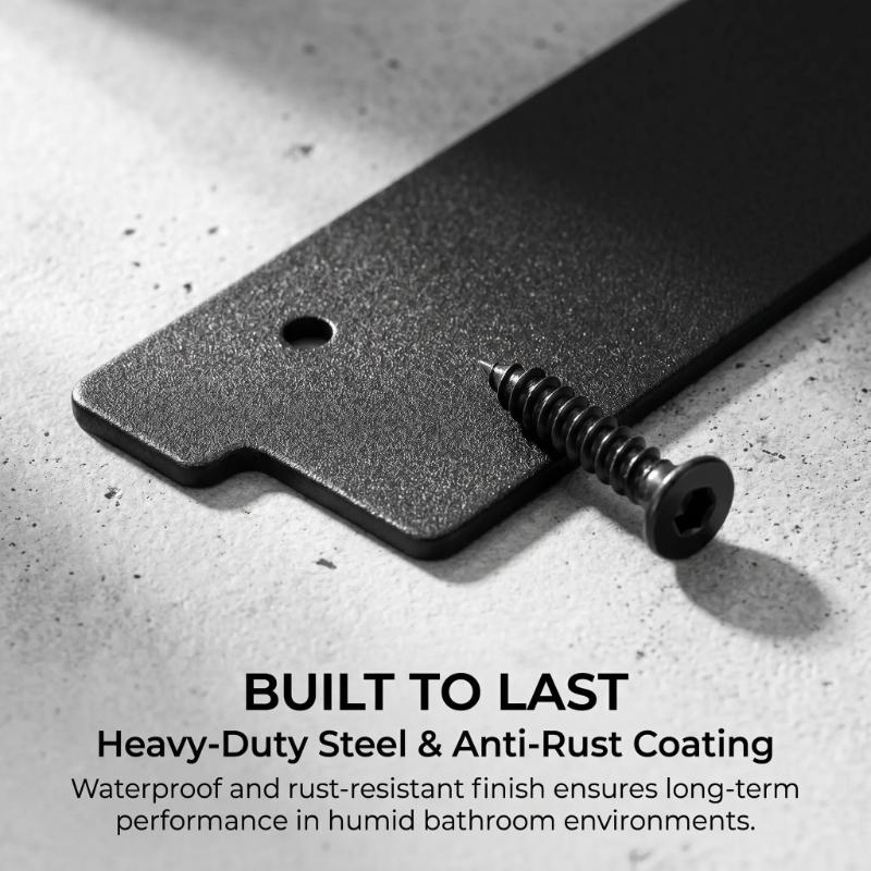 Restroom Partition Privacy Cover Black 17.3 x 3.7 in Plastic Filler with Mounting Holes and Screws, 4 Pack for Stall Openings and Divider Fitting