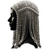 Zeitloser Luxus Kristalle Strasssteine golden silbern bling bling langer Quaste Flapper Braut Hochzeit Perlen Kette Kopfschmuck Schmuck