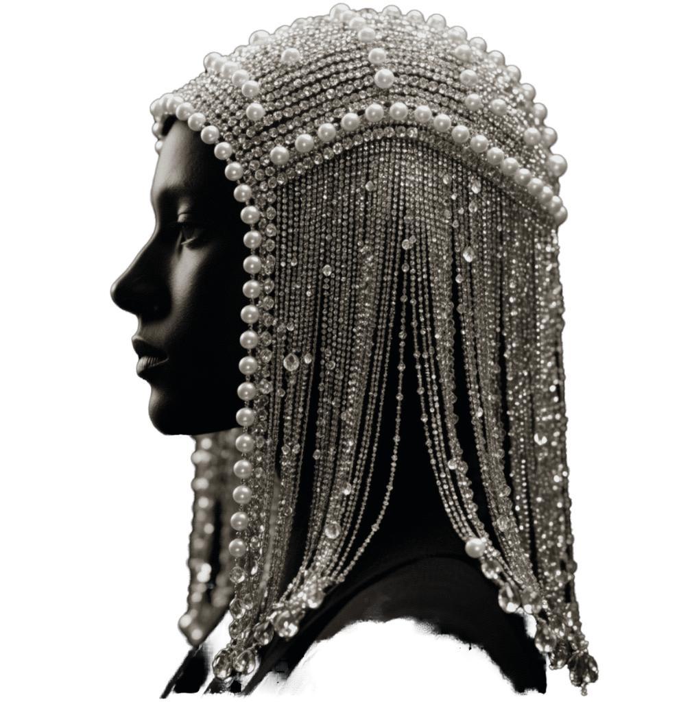 Zeitloser Luxus Kristalle Strasssteine golden silbern bling bling langer Quaste Flapper Braut Hochzeit Perlen Kette Kopfschmuck Schmuck