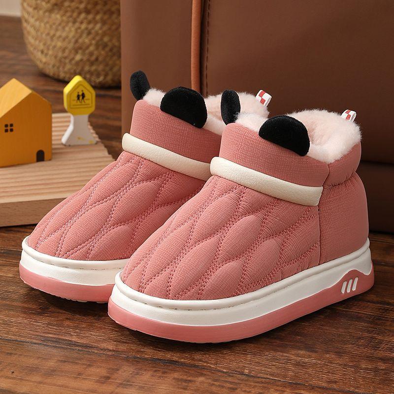 

Флисовые хлопковые туфли, для мальчиков, зимние студенческие, холодостойкие детские хлопковые тапочки, с закрытой пяткой, теплая обувь, водонепроницаемые кожаные ботинки для девочек 24-25 [foot length 15-15.5 cm]