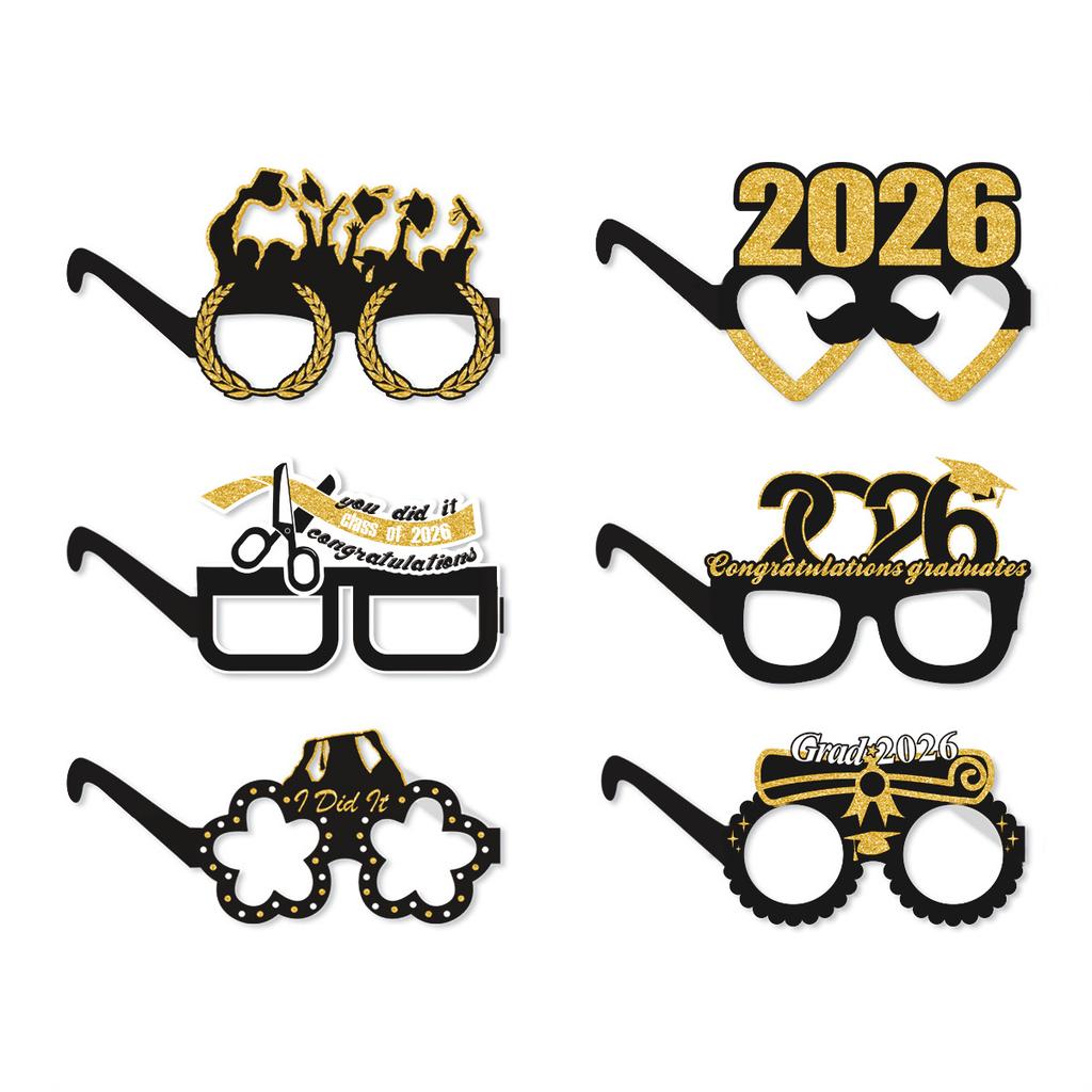 Graduation Season Party Decoration Paper Glasses Doctor Hat Trophy Ball Party Party Photo Props