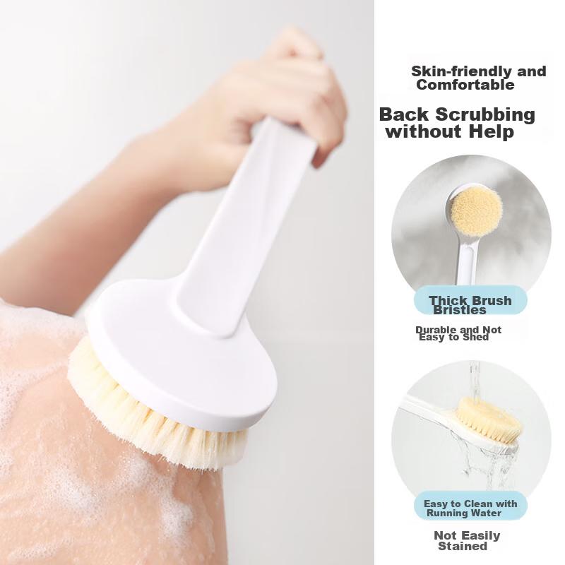 MARYYA Bath Brush with Soft Bristles, Long Handle Body Scrubber for Back Exfoliation, Self-Back Scrubbing And Bathing Tool
