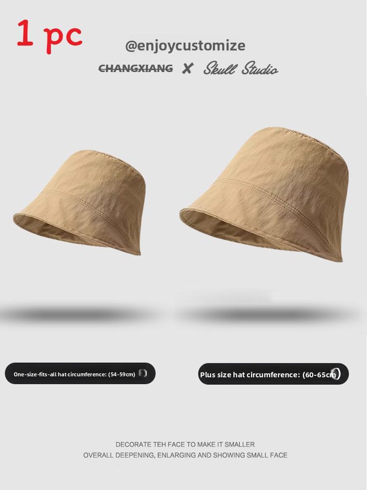 Fisherman Hat Large Size Cotton Sun Protection Wide Brim Summer Style For Casual Wear