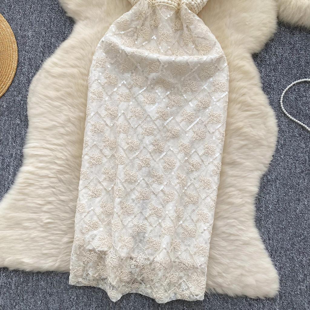 Summer Small Size Women Embroidery Flower Sequined Slim Bodycon Student Princess Party Dresses For Graduation