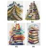 Pile of Books Full 11CT 3 Strands DIY Stamped Art and Crafts Kits 40*50cm/40*70cm for Beginners Adults Home Decor