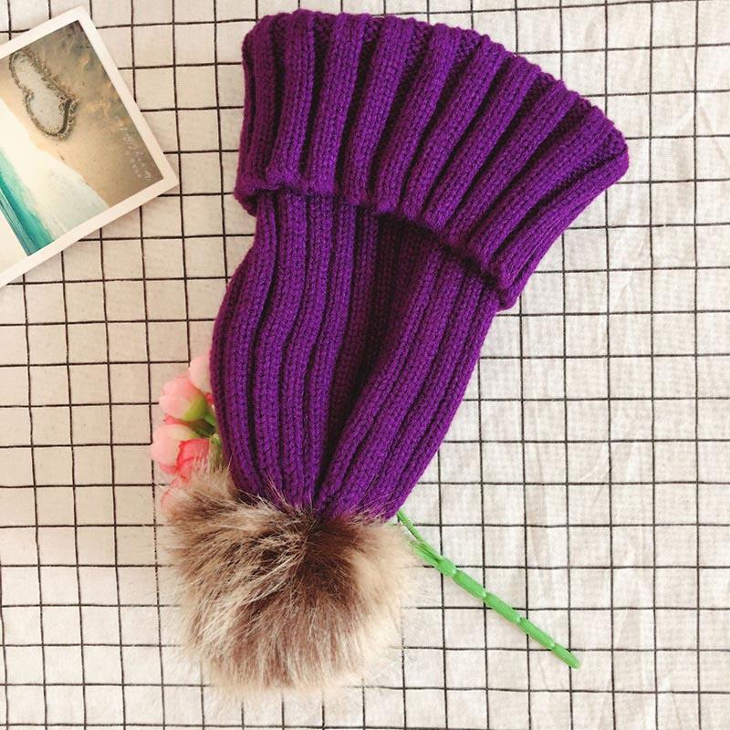 Cozy Womens Winter Hat With Fluffy Pom-pom And Stylish Folded Cuff Design