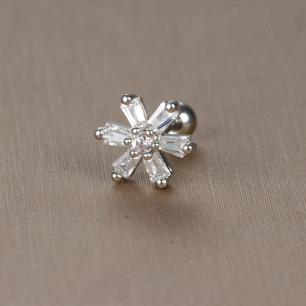 Gold Stainless Steel Earrings with Zircon Studs - Creative and Elegant Design
