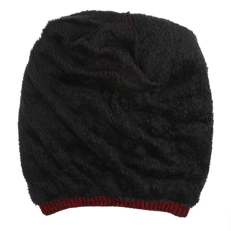 Winter Slouchy Beanie Hat With Fleece Lined, Knit Warm Soft Stretch Chunky Skull Cap For Men And Ladies Women Ponytail