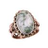 Natürlicher Dendrit Opal Edelstein 925 Massiv Sterlingsilber Zweifarbig Ring S.9 K9c30