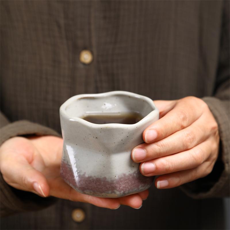 Kiln Change Small Cup Kung Fu Tea Bowl Retro Ceramic Tea Cup Coffee Cup Coarse Pottery Kiln Change Master Cup