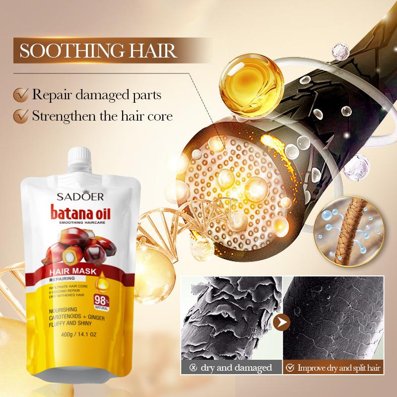 Batana Nourishing Hair Mask SADOER Soothing Moisturizing Conditioner Bag