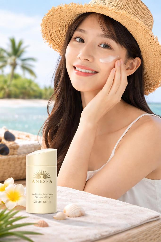 ANESSA Perfect UV Skincare Milk a Citrus Soap 60mL of Sunscreen, Scent, (Set 3)