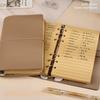 A6 Soft Pu Binder PU Clip-on Notebook Leather Loose Leaf Notebook Cover with Craft Line Notebooks Journal Stationery