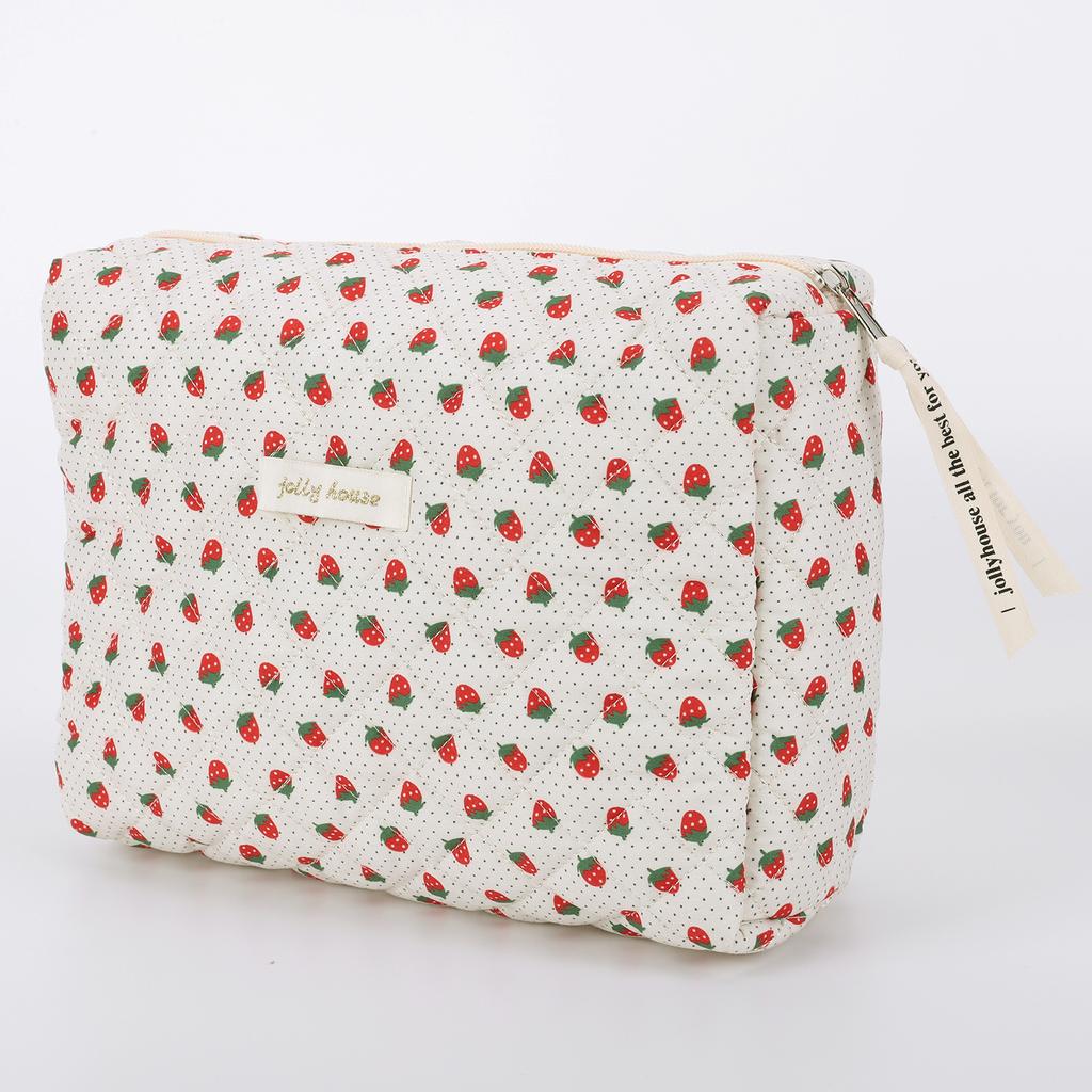 3 Stück Make-up Tasche Niedliche Gesteppte Reise Make-up Tasche Kosmetiktasche mit Reißverschluss Federmäppchen für Frauen und Mädchen