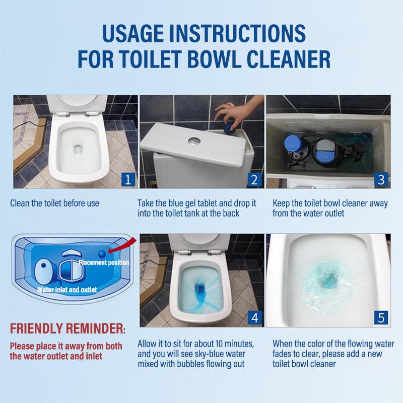 Toilet Bowl Cleaner Tablets Durable Blue Automatic Toilet Tank Cleaners Long Lasting Deodorizing for Home Bathroom Restroom
