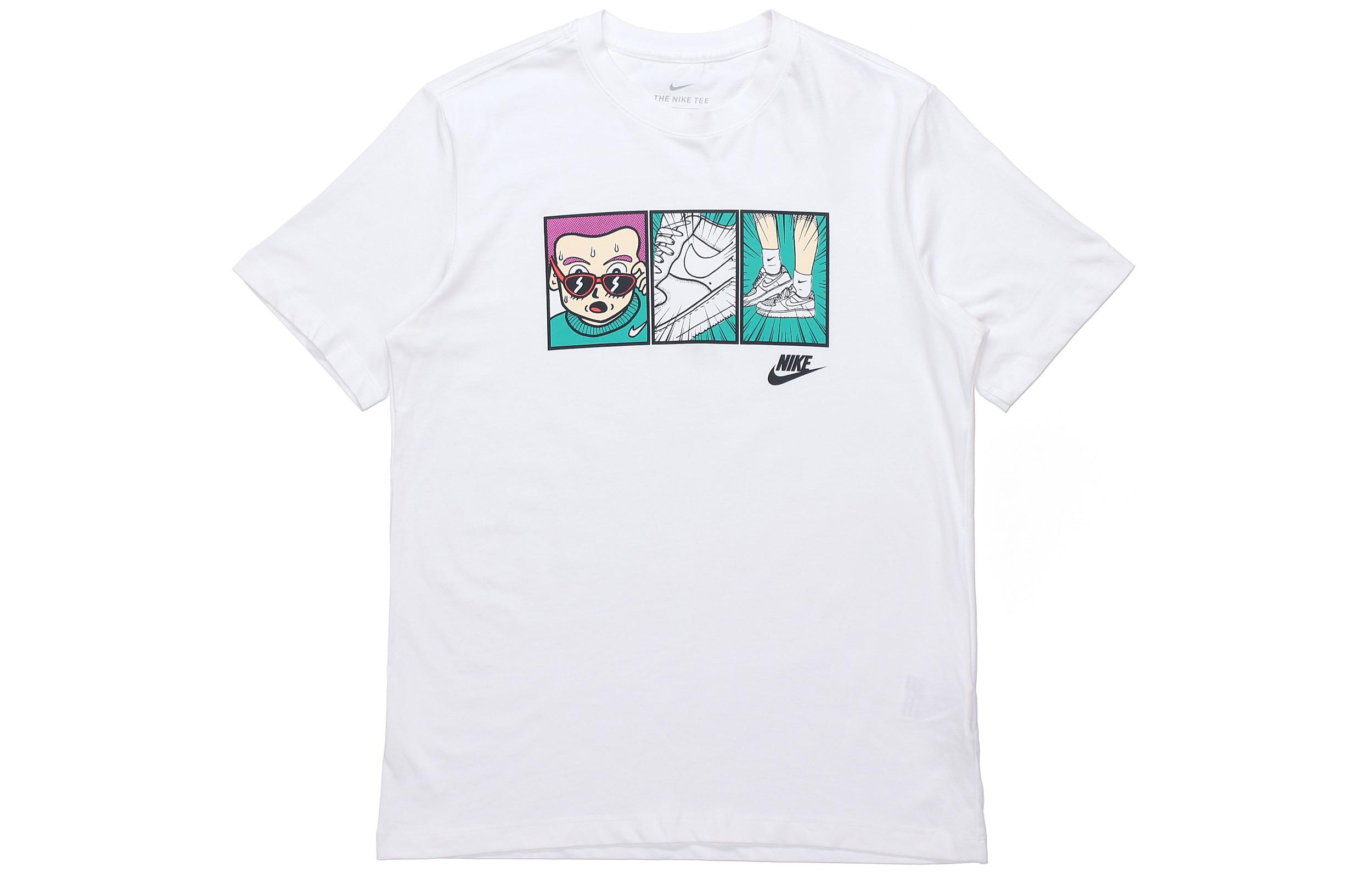 

Nike T Shirts Men s White Crew Neck Moderate Straight Fit DH0012-100 XXL
