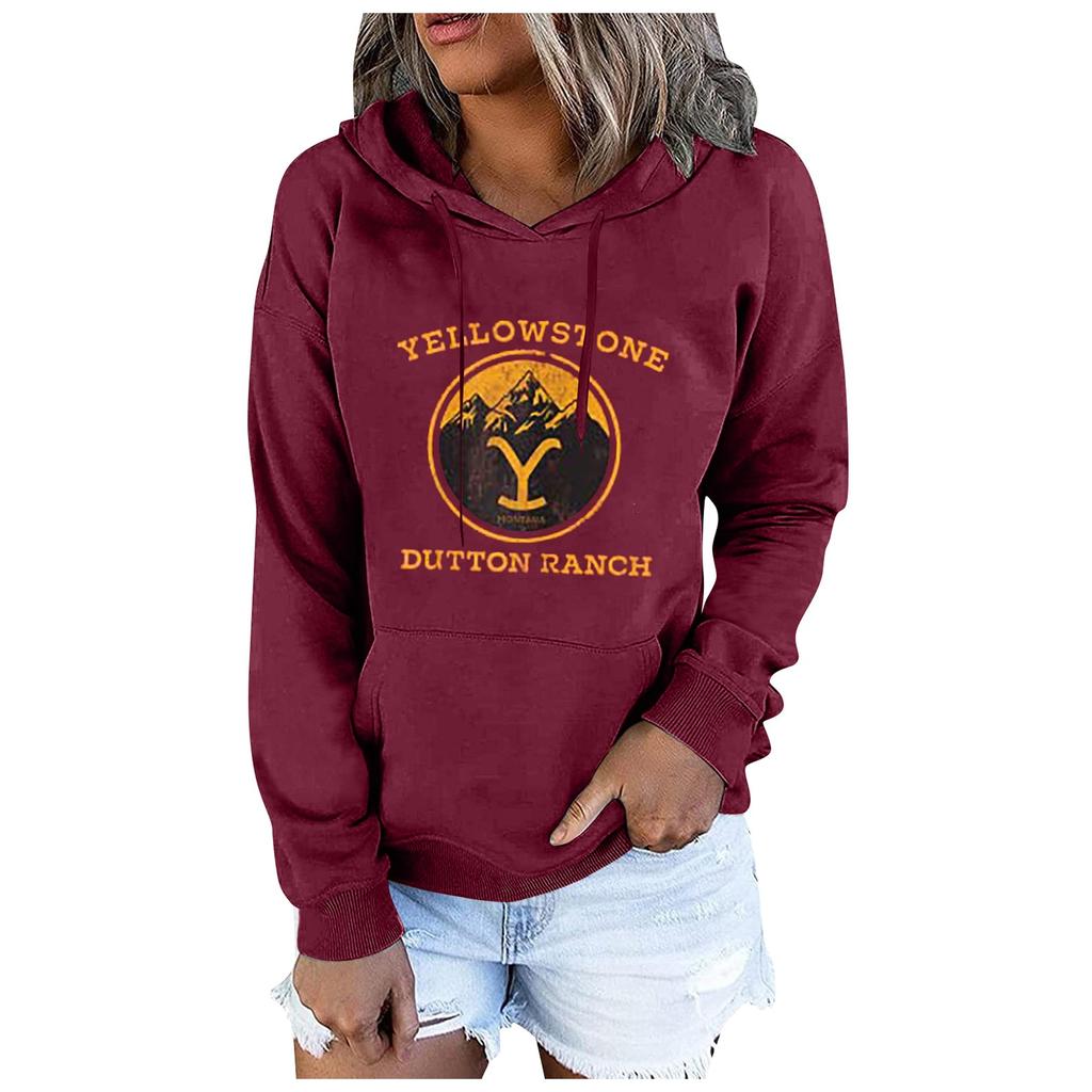 Women's Printed Round Neck Long Sleeve Pullover Casual Sweatshirt