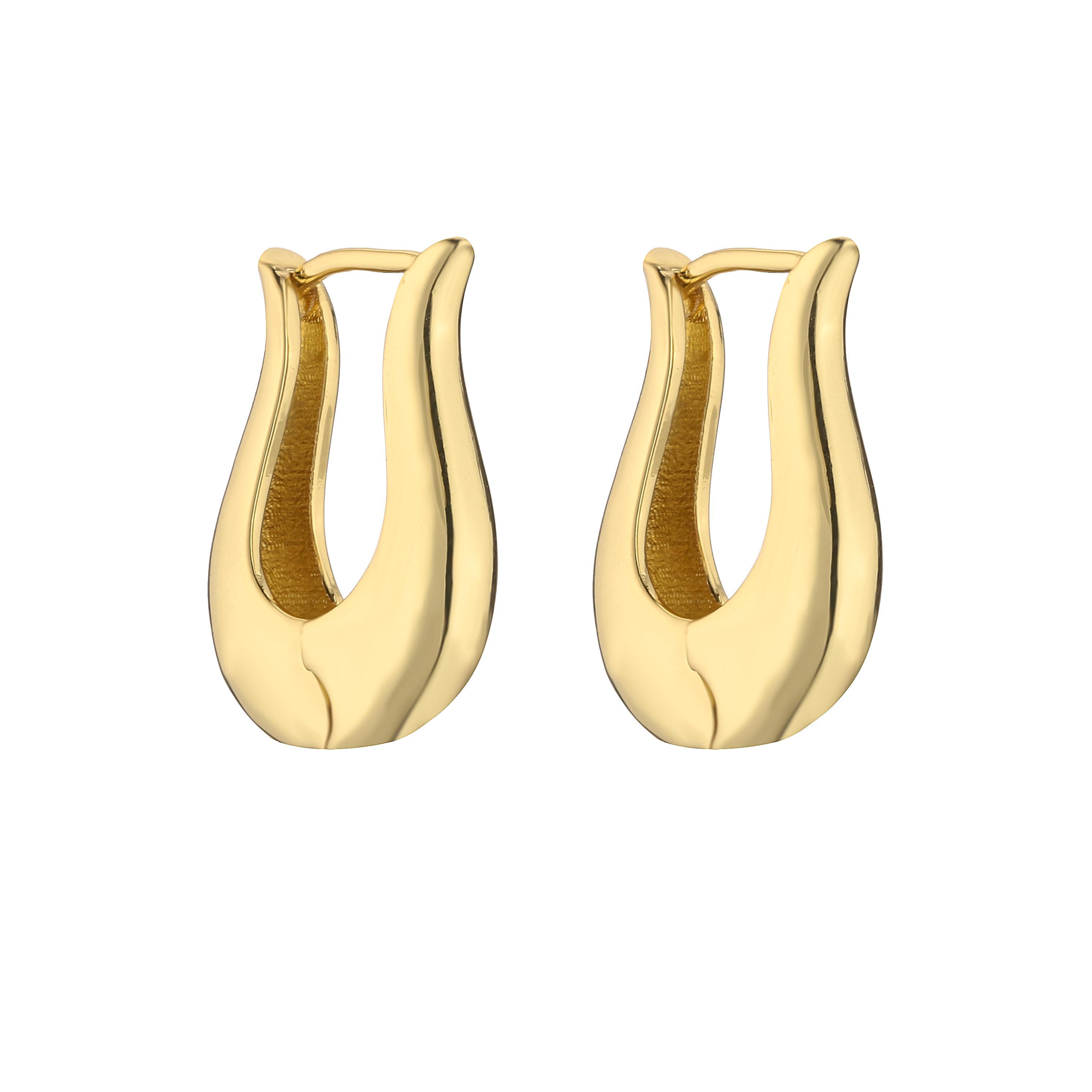 

HECHENG,Classic Ear Buckle for Women, Trendy Gold Color Circle Hoop Earrings Punk Hip Hop Zircon Accessories Wholesale