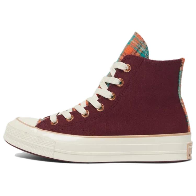 

Converse Chuck 70 High Deep Bordeaux Plaid Unisex Vintage Canvas Sneakers A12452C EU 37