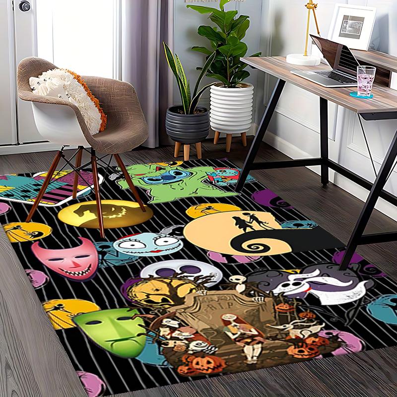 1pc Nightmare Before Christmas Art Carpet for Playroom Bedroom Living Room Sofa Home Decor,Game Area Rug Non-slip Floor Mat. D7280143