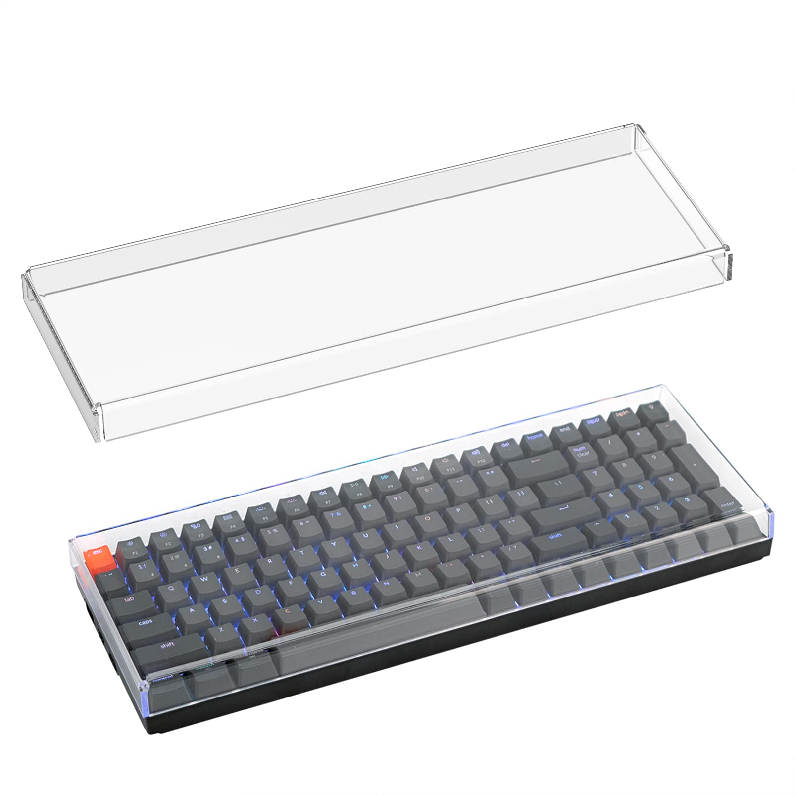 

Geekria Keyboard Dust Cover, Clear Acrylic Keypad Cover for Keychron K4, RK Royal KLUDGE RK100, Nuphy Air96 V2, and LOFREE Flow Low-Profile