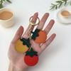 Lustiger Früchte Schlüsselanhänger PU Leder Orange Schlüsselring Mode Tomaten Anhänger Rucksack Dekoration