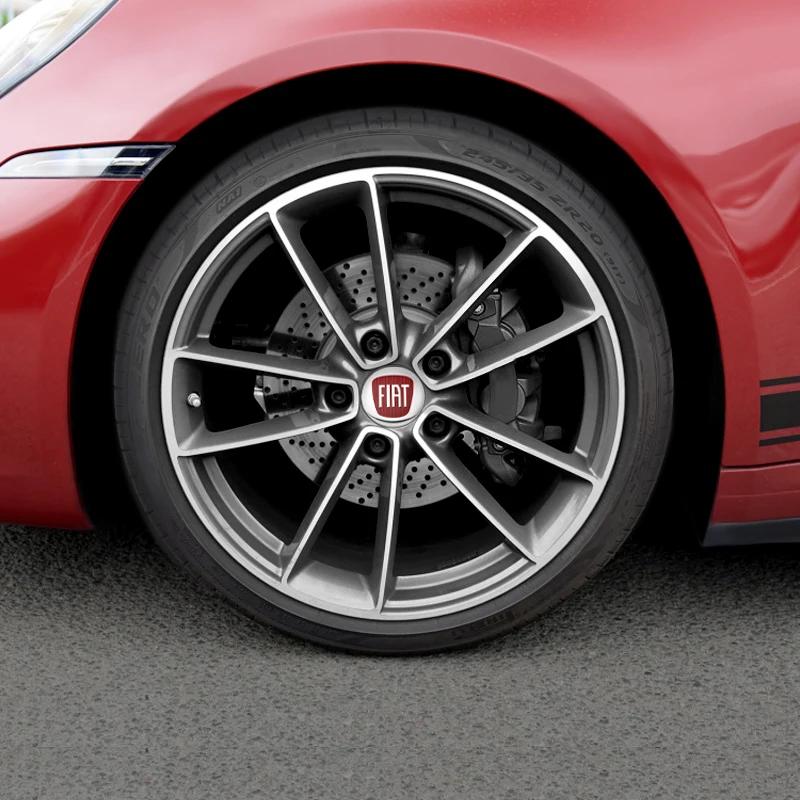 4Pcs 56mm 60mm Car Wheel Hub Center Cap For FIAT Abarth 500 Pulse Panda Tipo Strada 600 500L Rim Cover Emblem Stickers Accessory