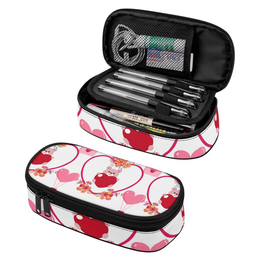 Pen Case High Capacity Easy Open Zipper Strong Polyester Fabric with Main Compartment Mesh Pocket and Pen Slots for Everyday Study