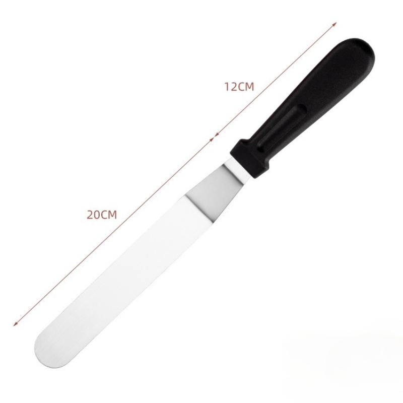 3pcs 6/8/10inch Cake Decorating Angled Butter Cream Icing Spatula Stainless Steel Offset Frosting Spatulas Baking Knife Smoother
