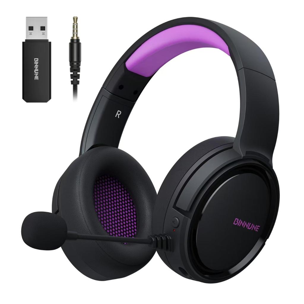 BINNUNE PS5 Wireless Gaming Headset with Noise Mute USB Wireless and 150 Hours of Continuous Compatible with FPS and Switch BW02 Cancelling, Function,