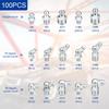 100Pcs M6/8/10 1/4" 1/8" Metric Grease Fittings Kit Versatile Stable Grease Fittings Assortment Kit Solid Grease Zerk Assortment