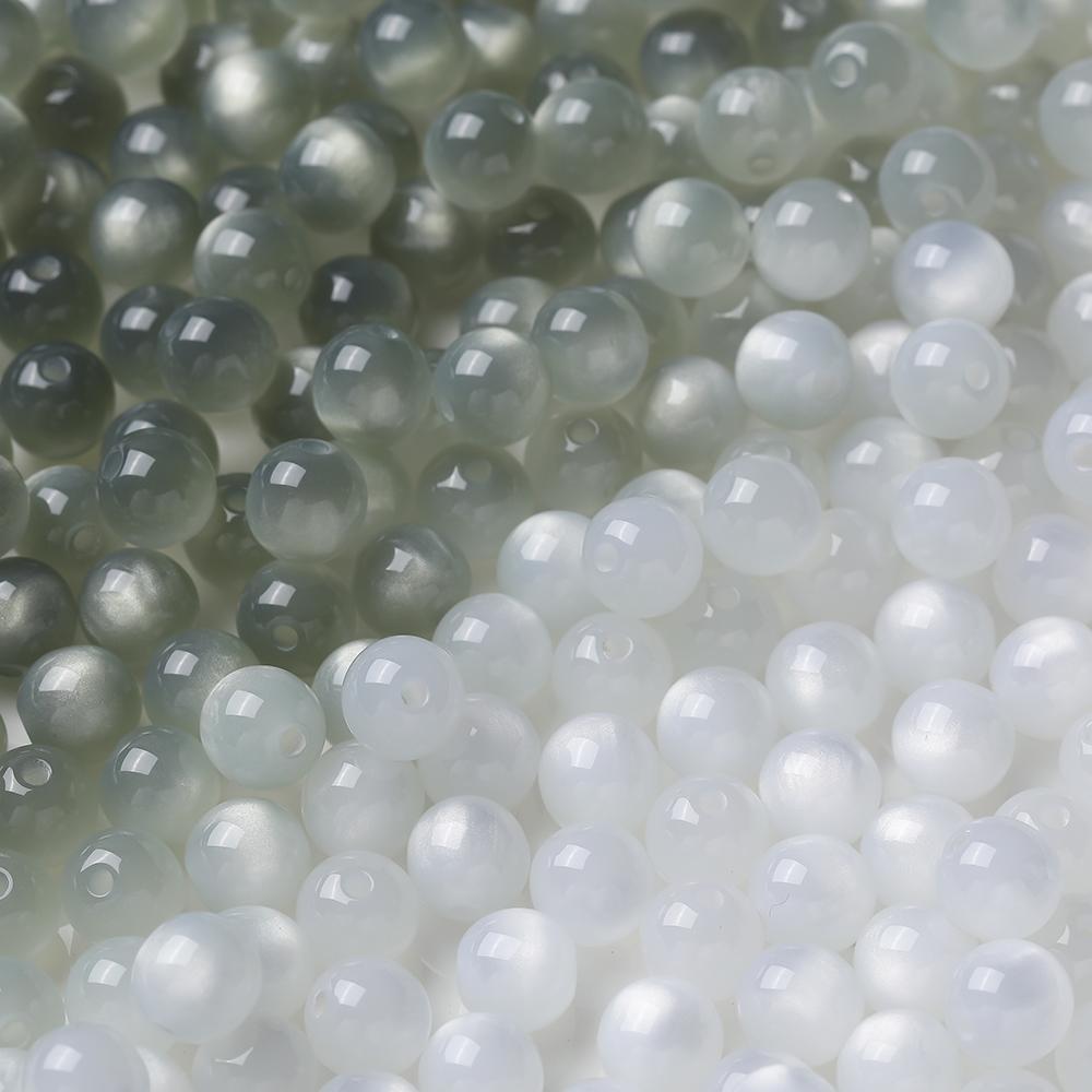 10pcs 8/10/12mm Resin Round Beads UV Changing Reactive Spacer Beads for DIY Necklace Bracelet Earring Jewelry Making Accessories