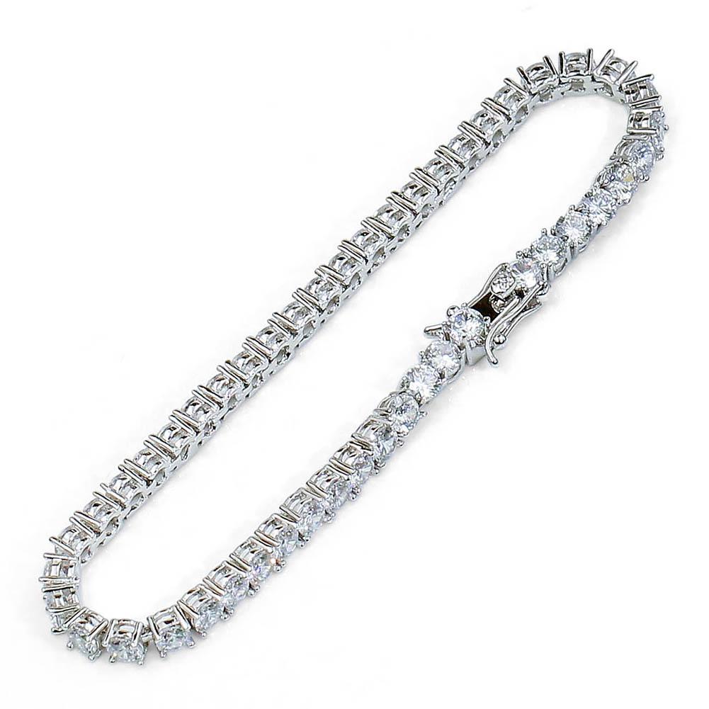 4mm zirkonový tenisový náramek pro muže - evropský a americký styl, hip hopový design