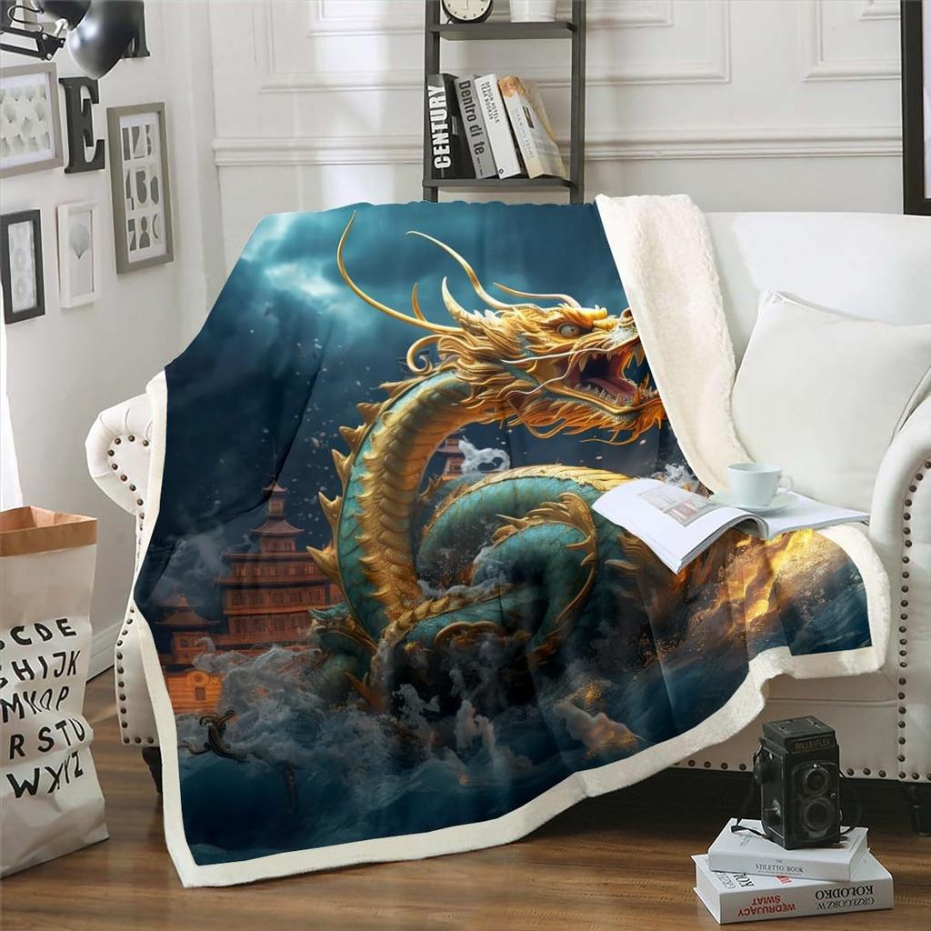 Colorful Dinosaur Blanket Soft Fleece Throw Kids Room Decor Baby Gift Cartoon Animal Design Home Decoration